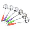 Kitchen Strainer Stainless Steel Spoon Cooking Colander with Plastic Anti-scald Handle Hot Pot Ladle Handing Hole Cookware