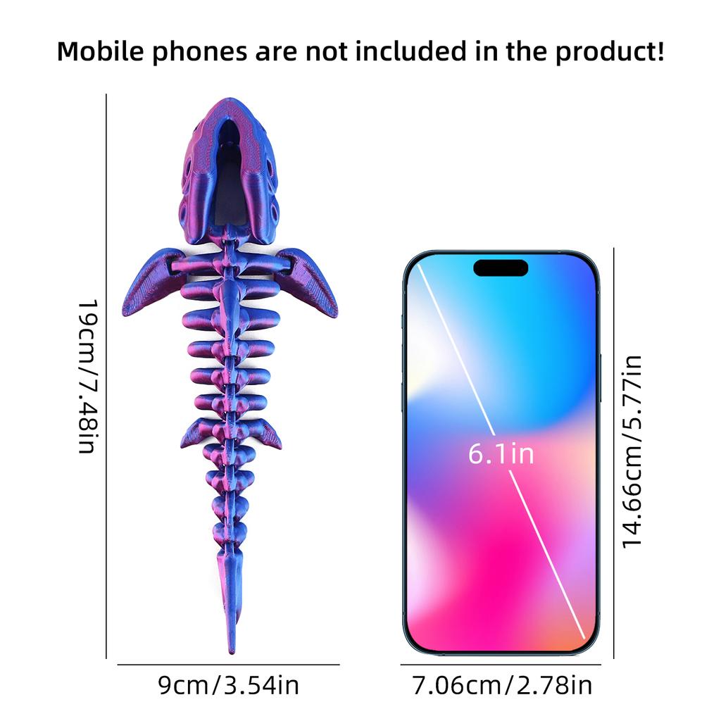 3D-печатная акула с подвижными суставами и свободно качающейся творческой игрушкой, украшение в подарок