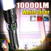10000LM Newest White Laser Powerful Flashlight Rechargeable Torch Light High Power LED Flashlights Telescopic Lantern