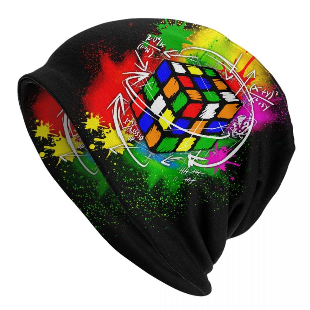 Кепки с кубиком Рубика по математике, шапки-капоты, модная вязаная шапка для женщин, унисекс, осенне-зимние теплые шапки Skullies, шапки
