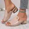 2024 New Fashionable Versatile Women's Slippers Solid Color Low Heel Fish Mouth Shoes Comfortable Women's Shoes Zapatos Mujer