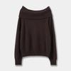 Women's One-Shoulder Knit Pullover Sweater: Off-Shoulder, Long Sleeve, Soft & Brushed - Autumn/Winter Collection