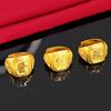 New Atmospheric High-end Real Sand Gold Ring Men's Opening Adjustable Domineering Gold-plated Ring