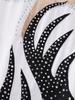 Girls Color Block Sheer Mesh Patchwork Dress Sleeveless Shiny Rhinestone Design Figure Skating Performance Gown