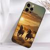 Арт G-Скачущая Лошадь Чехол для Телефона Для iPhone 16,15,14,13,12,11 Plus,Pro Max,XS,X,XR,SE,Mini,8,7 Мягкий Силиконовый Черный Чехол