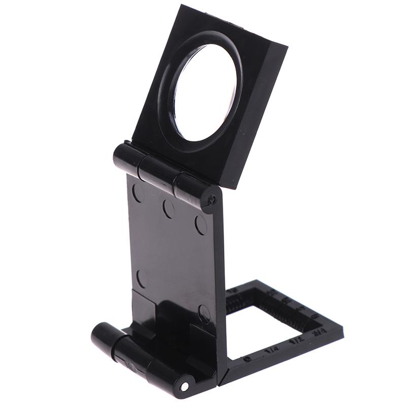 10X 28Mm Folding Magnifier Stand Loupe With Scale For Textile Optical Glass Tool