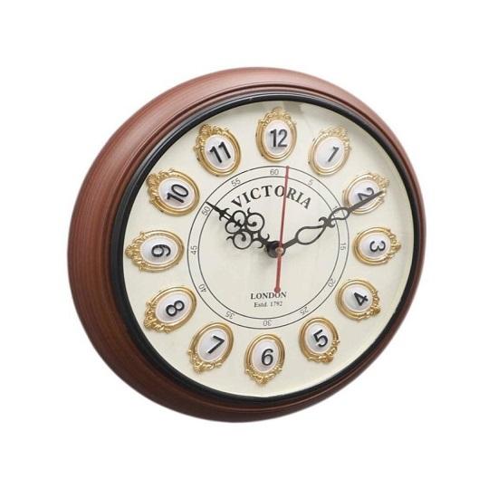 Винтажные настенные часы из коричневого дерева и МДФ, деревянные настенные часы Victoria для дома и офиса