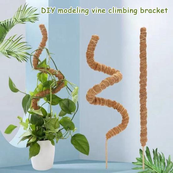 Moss Pole Kit Vertical Monstera Plant Support Coconut Fiber Support Pole Bendable Plant Stakes for Indoor Climbing Plants Home Gardening