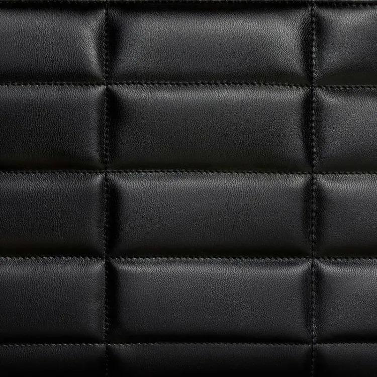 Celine Черная стеганая сумка-клатч с золотым логотипом и цепочкой, из телячьей кожи, с верхней ручкой, маленький размер, женская