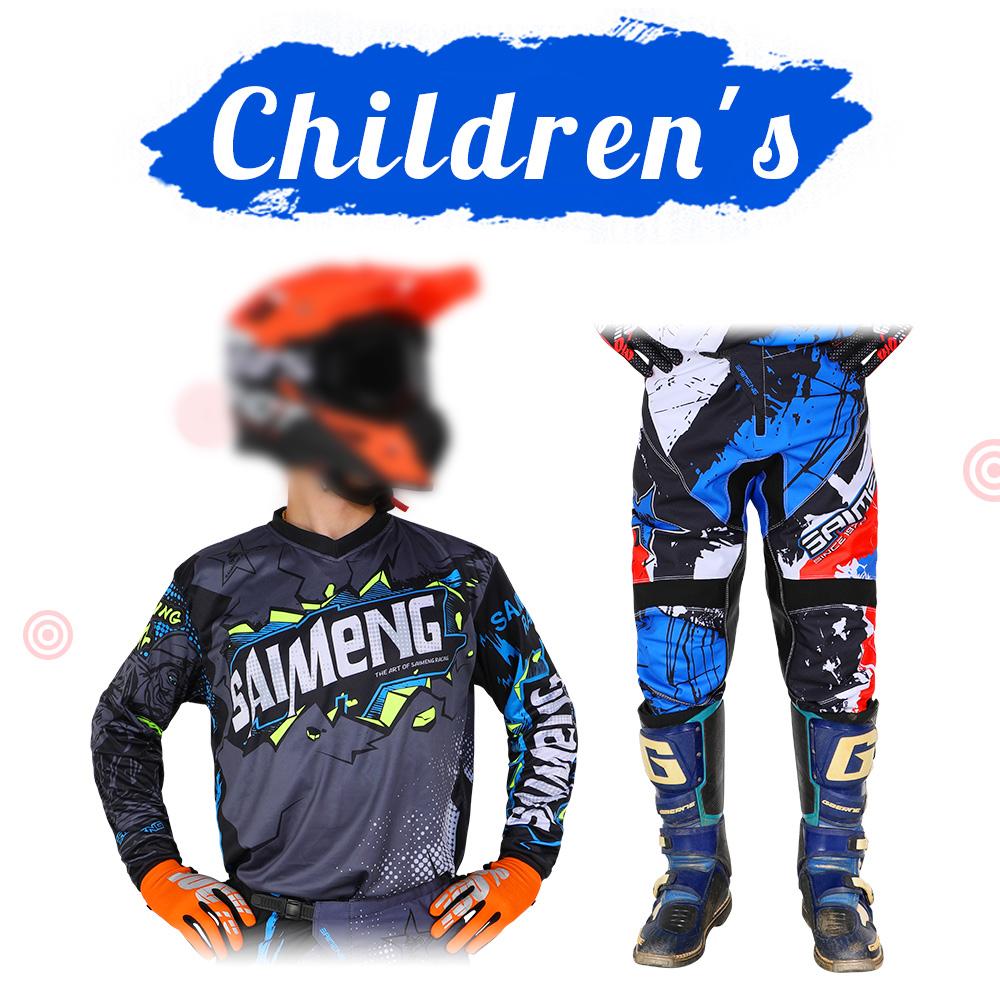 Motocross Gear Set for Kids 20 22 24 26 28 Racing Suit MX MOTO Jersey & Pant Kits Youth Children Boy Girl Motorcycle BMX Off-road Bicycle Combo