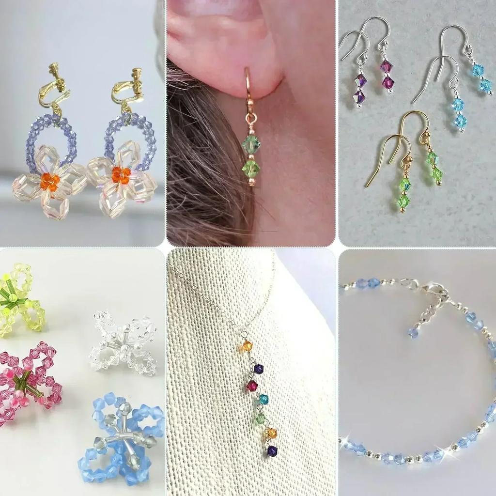 100 шт 4 мм стеклянные бусины в форме биконуса граненые хрустальные бусины для изготовления ювелирных изделий своими руками браслет ожерелье серьги бисер