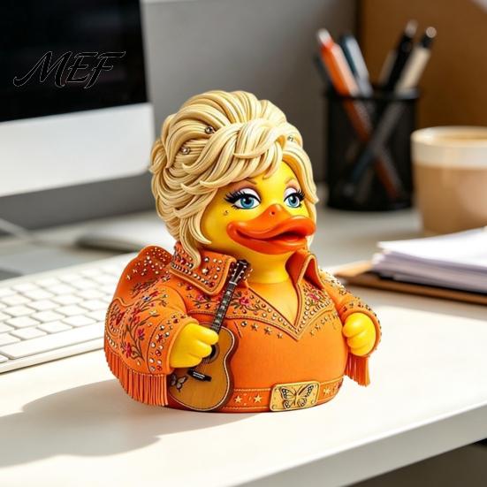 Unique Plastic Duck Collectibles Charming Novelty Ornament, Musical Theme with Guitar Ornaments for Music Lovers Decor, Decorative Collectible