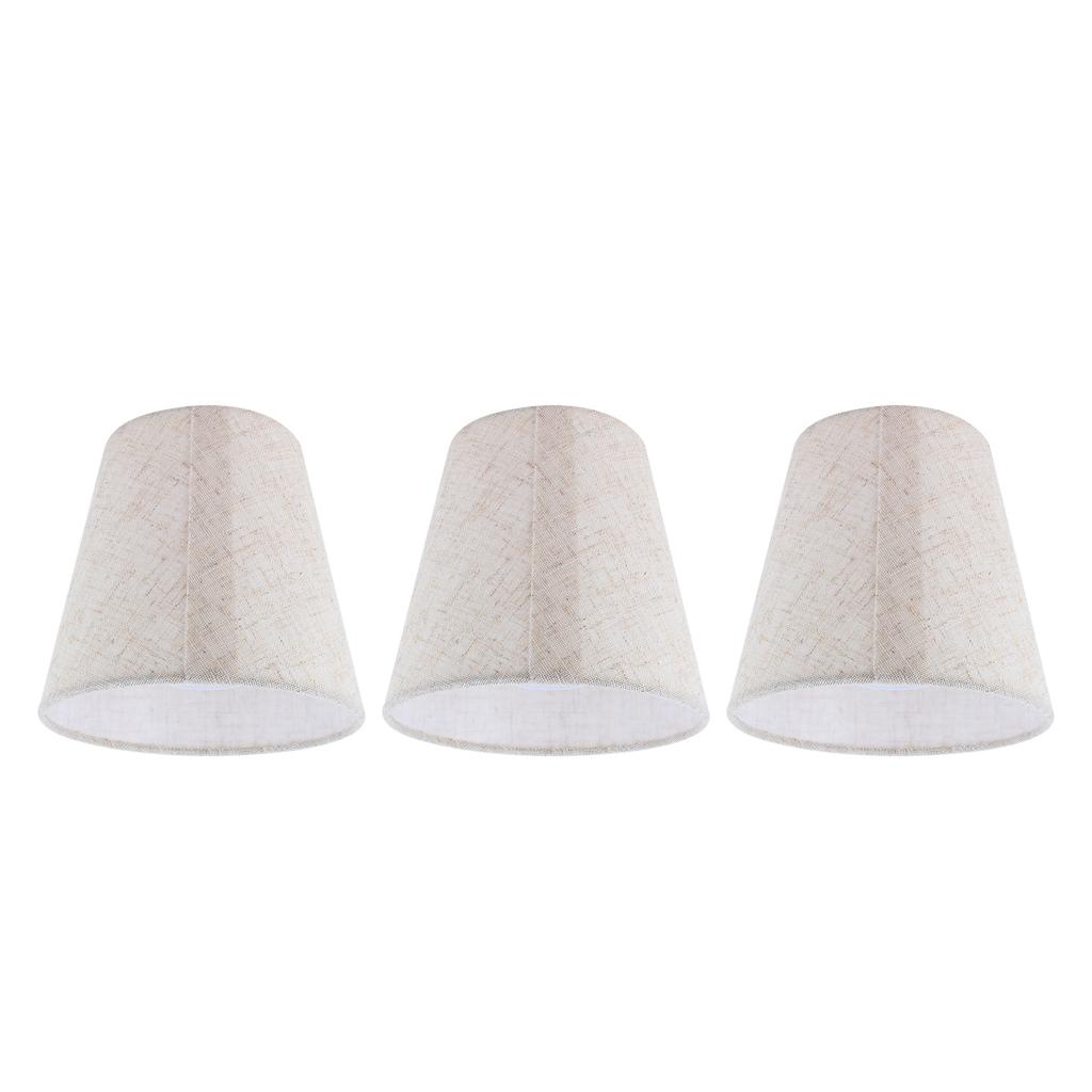 3PCS Linen Cloth Lamp Shade E14 Meson Lampshade for Candle Chandelier Hotel KTV Decor