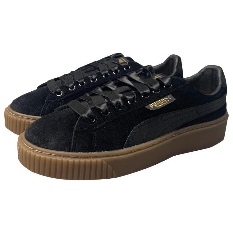 (WMNS) PUMA Suede Platform 'Black' Women's 366721-03