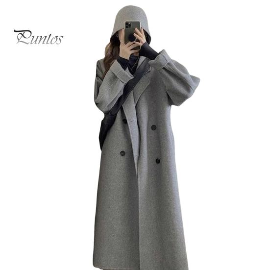 Женское зимнее пальто, двубортное, с отложным воротником, длинными рукавами, на пуговицах, свободный кардиган, шерстяное пальто средней длины для активного отдыха