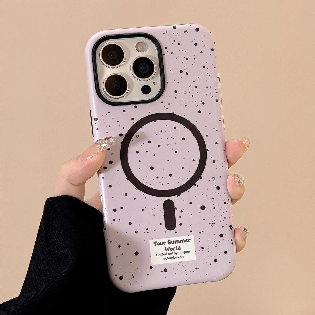 Магнитный кронштейн с брызгами краски Чехол для мобильного телефона Apple 15 Подходит для iPhone 16 Promax 13 Philin Корейская ниша 11 Жесткий