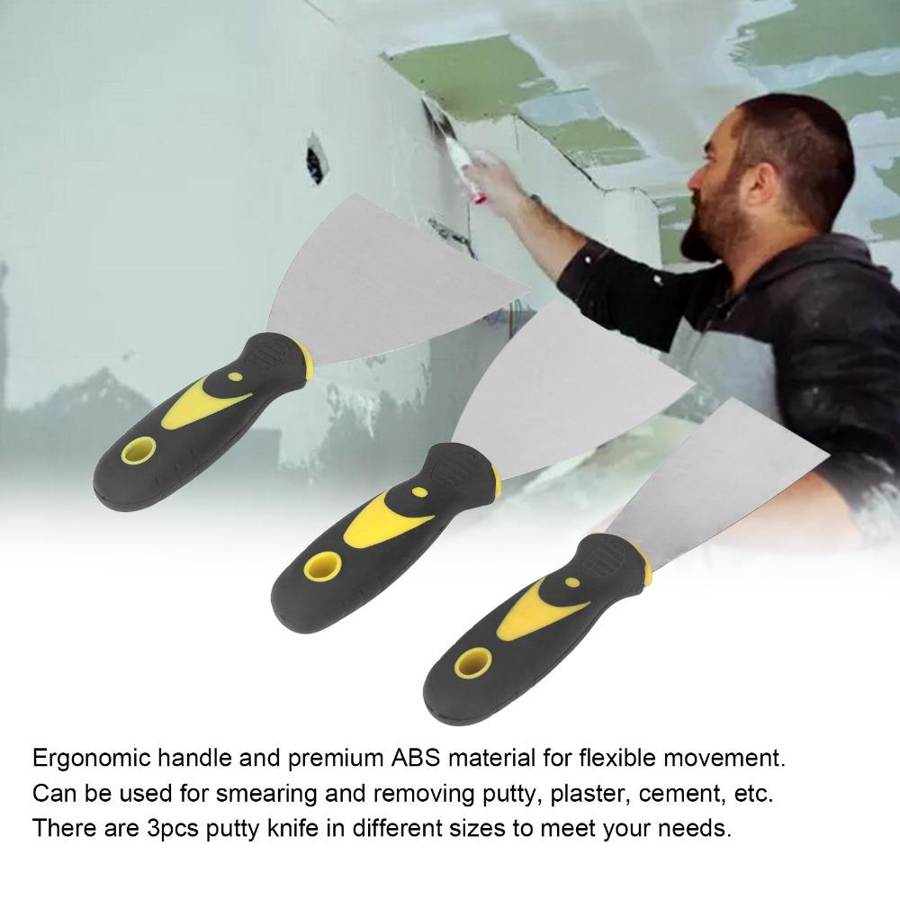 3PCS Wallpaper Scraper Putty Knife Set Drywall Repair Tool for Patching and Painting