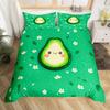 Avocado Bedding Set Full Queen Galaxy Comforter Cover for Kids Teen,Kawaii Fruit Duvet Cover Cartoon Tropical Food Bedroom Decor