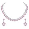 Diamond/Stones Silver Plated Alloy Necklace Set with Earrings for Women | Stylish Jewellery for Party, Wedding and Festive Occasions