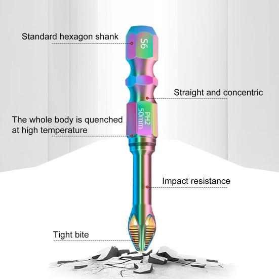 6/8Pcs High-Magnetic Screwdriver Drill Bit Set Rust-Resistant Universal Versatile Usage Strong Durability Anti-Slip Drill Bit Kit