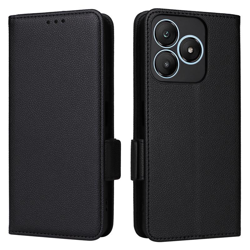 Кожаный чехол Wiko T20 с рисунком личи, слотом для карт и ремешком