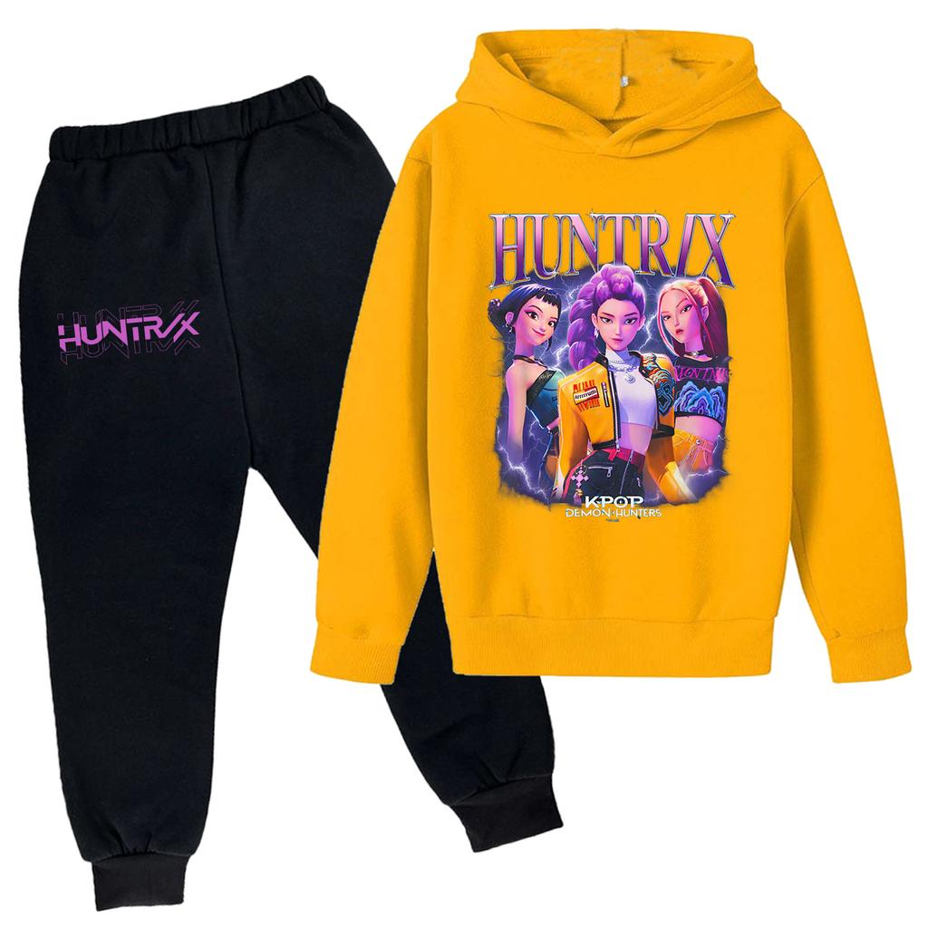 Плюшевые брюки с длинными рукавами, свободный пуловер с капюшоном для детей