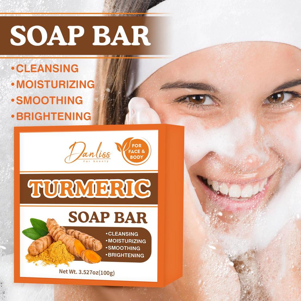 Turmeric Soap Bar - Deep Cleaning and Moisturizing Face & Body Skin, Promote a Smoother, More Radiant Skin Texture,100g