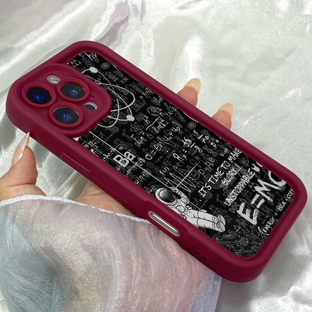JT200 Милый Астронавт Математика для iPhone 17 16 15 14 Pro Max Samsung S26 S25 Ultra A17 A16 A07 A56 Xiaomi 15T Redmi 15c 14C Note 13 Мягкий ТПУ Чехол
