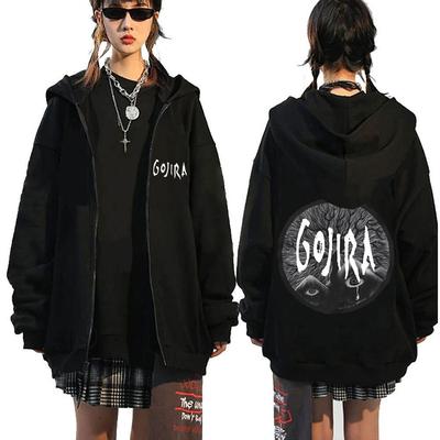 Французская рок-метал группа Gojira Графическое худи на молнии Мужское повседневное флисовое хлопковое худи с застежкой-молнией Мужские женские модные худи