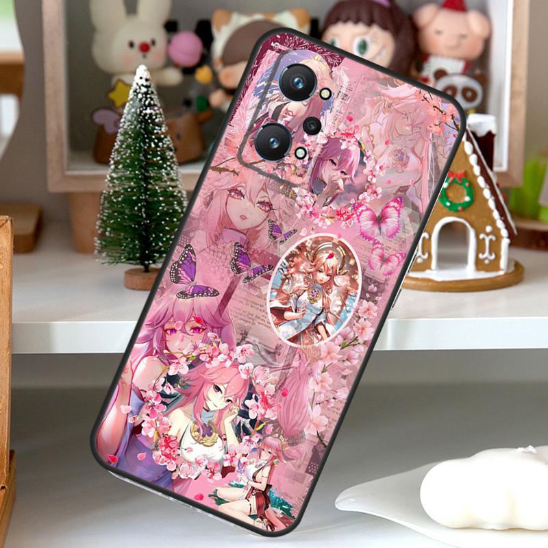 Чехол Yae Miko Genshin Impact для OPPO Realme C55 C35 C33 C31 C30 C25 C21Y C11 GT Neo 5 3T 2T Realme 10 9 11 Pro Plus