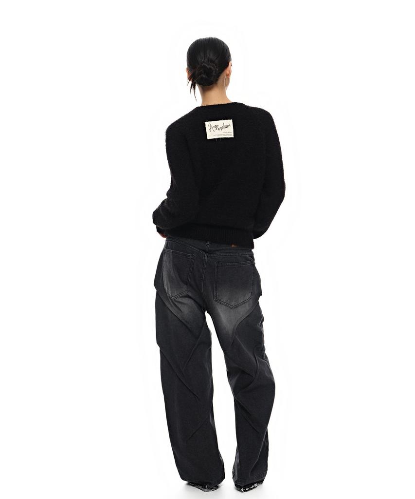 AEGO FREEDOM LAB Canvas Tag Round Knit_Black