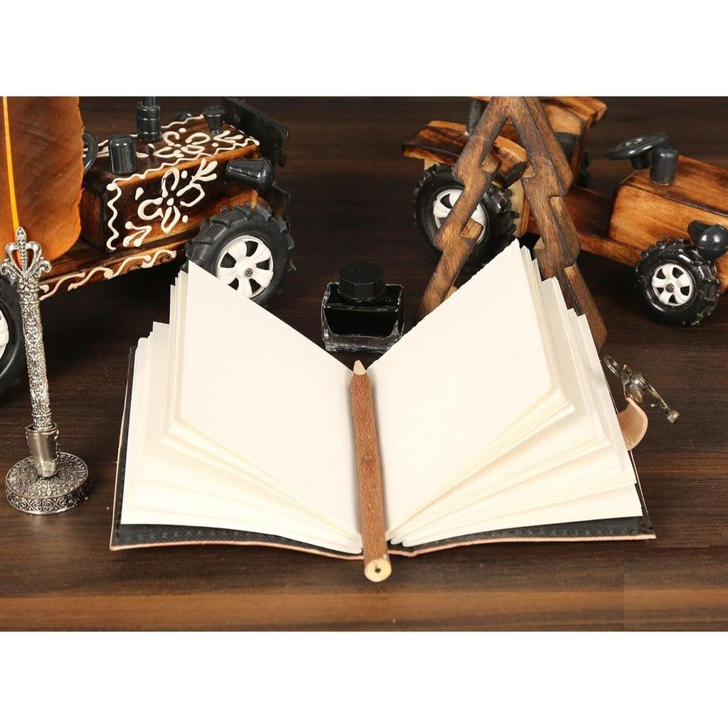 Leather Positive Quote Blank Pages Journal Diary for Personal & Office Use Planner Blank Diary (7 X 5 Inch)