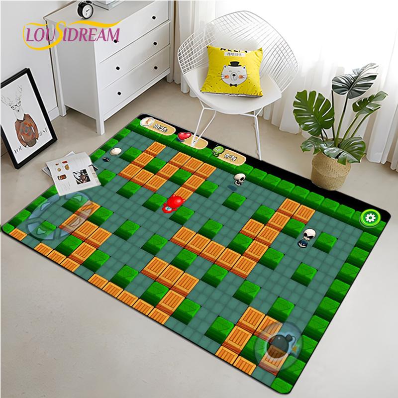 Retro Game Carpet for Living Room Bedroom Rug Kitchen Kids Door Unslip Floor Mats Birthday gift photography props Alfombra Rug