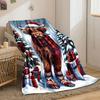 Christmas Highland Cow Blanket bedroom Blanket for Livingroom Couch lunch break Soft throw for Friend's festival Gift