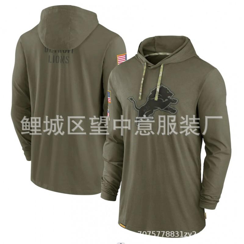 Mens Loose Long Sleeve Hooded T-Shirt NFL Football Graphic Print Sports Top