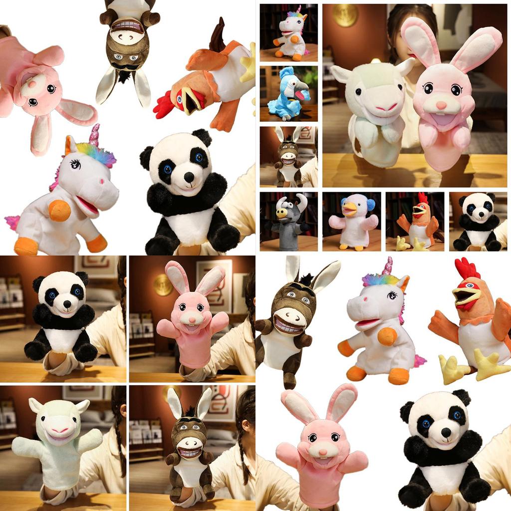 Большого размера кукла-марионетка фермерского животного Мягкая и пушистая Заяц Осел Панда Единорог Петух