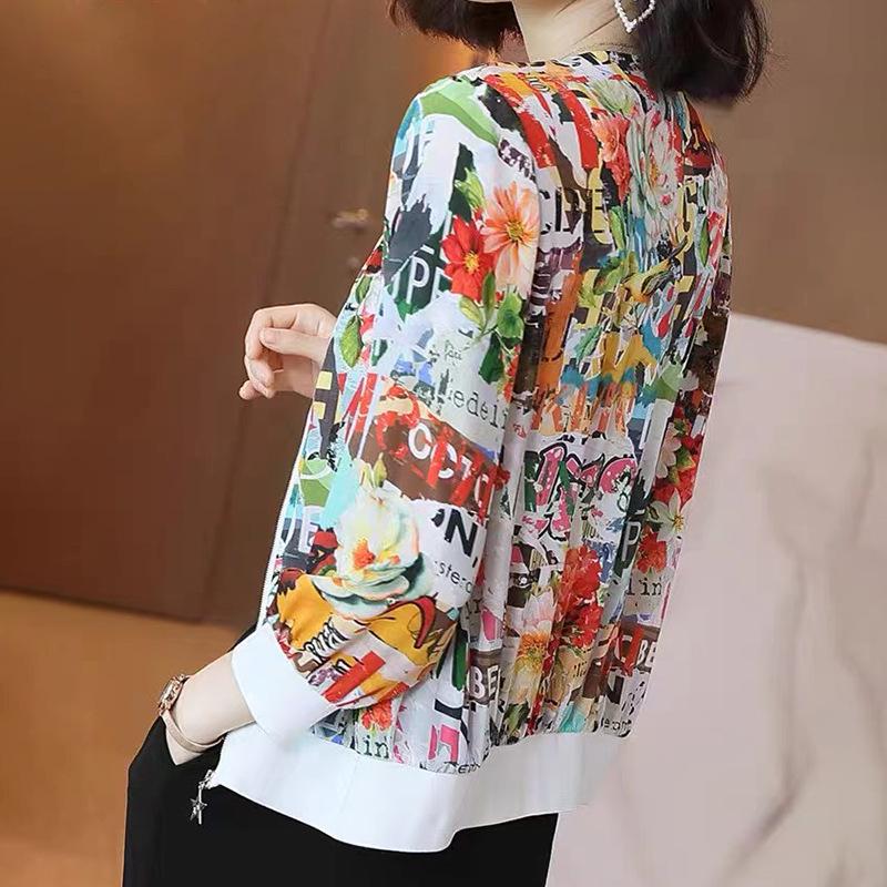 Women's Chiffon Baseball Jacket - Lightweight and Stylish Sun Protection for Spring/Summer