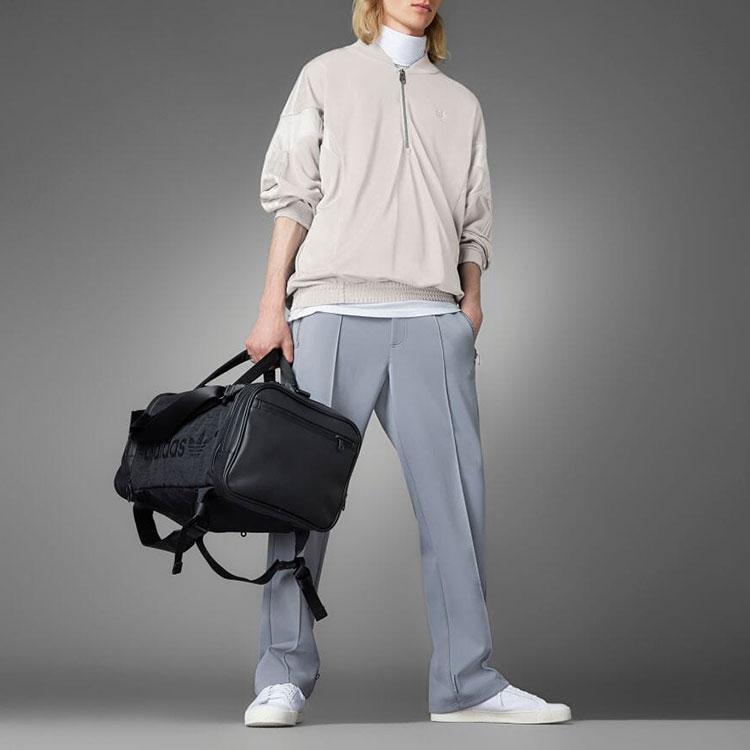 adidas Мужская спортивная куртка Originals в полоску с логотипом и полумолнией Верхняя одежда жемчужно-серая HM2340