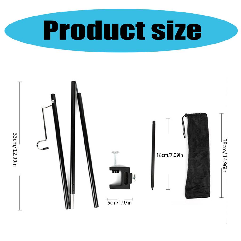 Складная стойка для лампы Портативная уличная вешалка для настольной лампы для пикников, походов, рыбалки, пеших походов, сада, долговечная