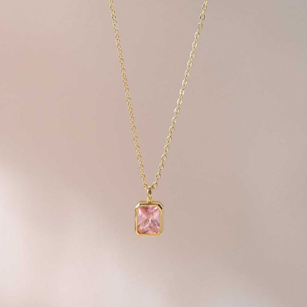 Декабрьский камень рождения, квадратная подвеска, ожерелье, дизайн «капля воды», медь, гальваническое покрытие золотом 18 карат, аксессуары-цепочки для ключиц.