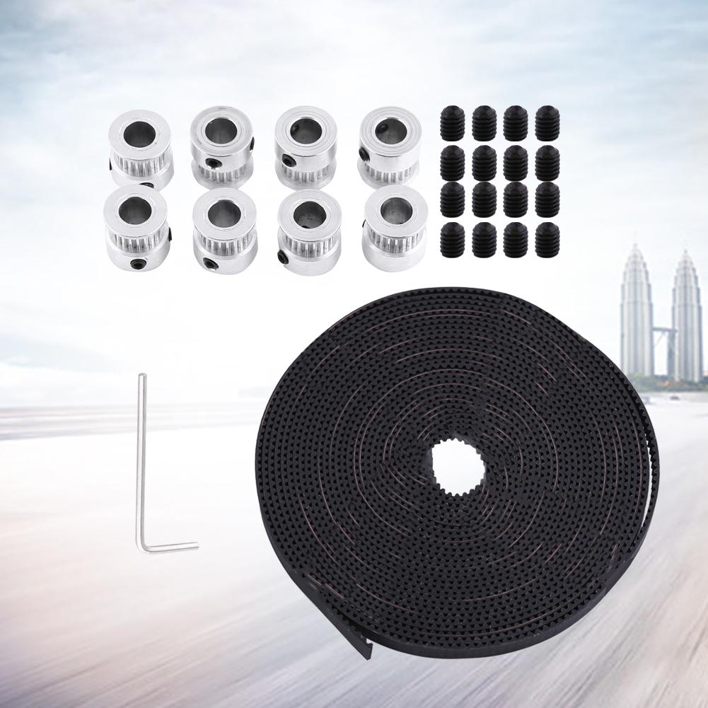 3D Printer Set Kit 8pcs 2GT Timing Pulley Bore 8mm+5Meters Belt Wide 6mm+16 Screws