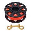 30M Scuba Diving Reel Scuba Diving Finger Spool with Double Ended Bolt Snap Clip Fluorescent Orange WireBlack