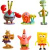 6× DIY Sponge-Bob Action Figure Party Decoration Supplies Cake Toppers for Kids