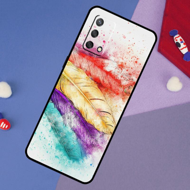 Чехол-перо для Oppo A78 A18 A38 A74 A94 A54 A58 A98 A80 A60 A40 A96 A76 A16 A15 A17 A57 A5 A6 Pro