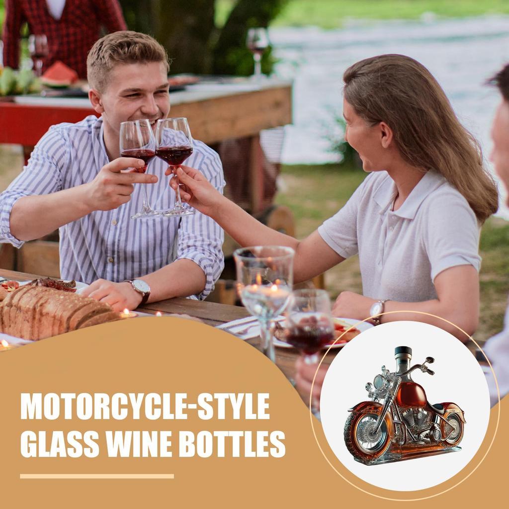 Red Wine Decanter Motorcycle Shape Glass Wine Aerator Decanter Liquor Bottle Vintage Desk Decor for Home Kitchen Restaurant