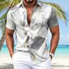 Мужская рубашка с коротким рукавом, повседневная рубашка, с абстрактным плавным узором