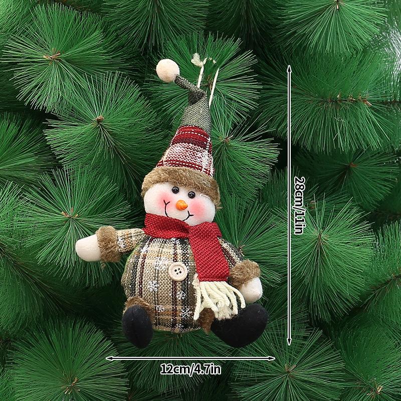 Navidad Christmas Decoration Plaid Christmas Pendant Christmas Tree Pendant Bead Leg Pendant Xmas Tree Decor Figurine Ornament
