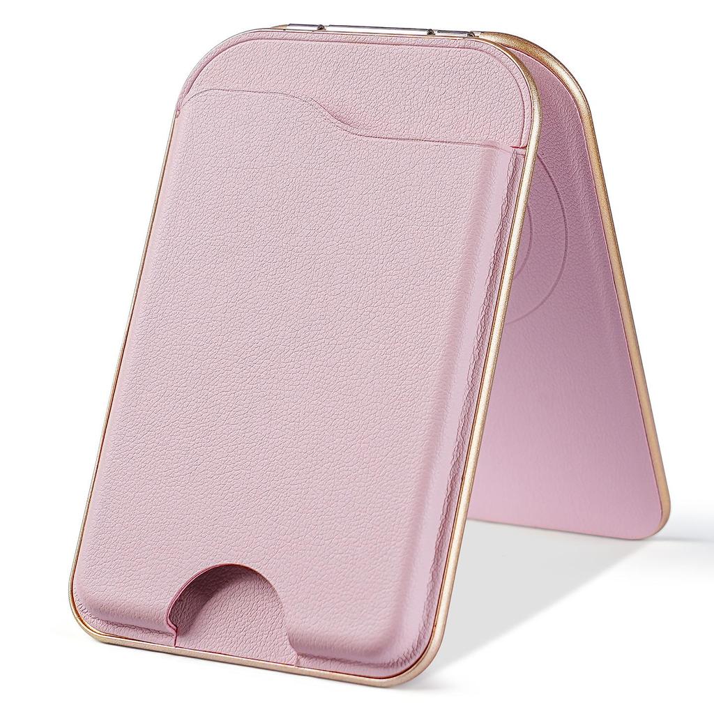 iPhone 17 Magnetic Bracket Magsafe Rotating Mirror Stand with Card Holder