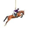 Yousheng Horse-Riding Украшение 2D Плоская акриловая лошадь Подвеска Рождественская елка Рюкзак Подвесное украшение Подарок для любителей лошадей