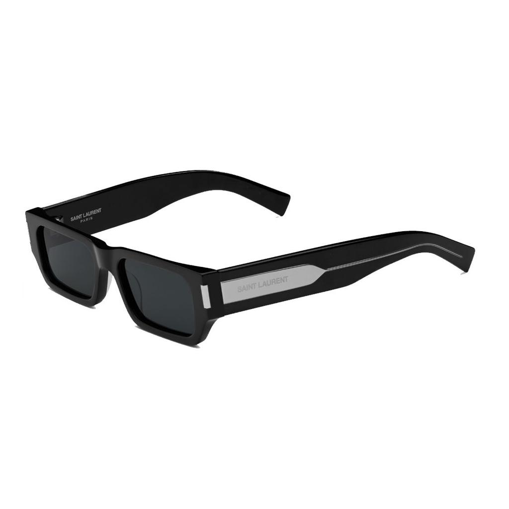 Saint Laurent Logo Acetate Irregular Frame Sunglasses Men sunglasses Black 779820Y99601033